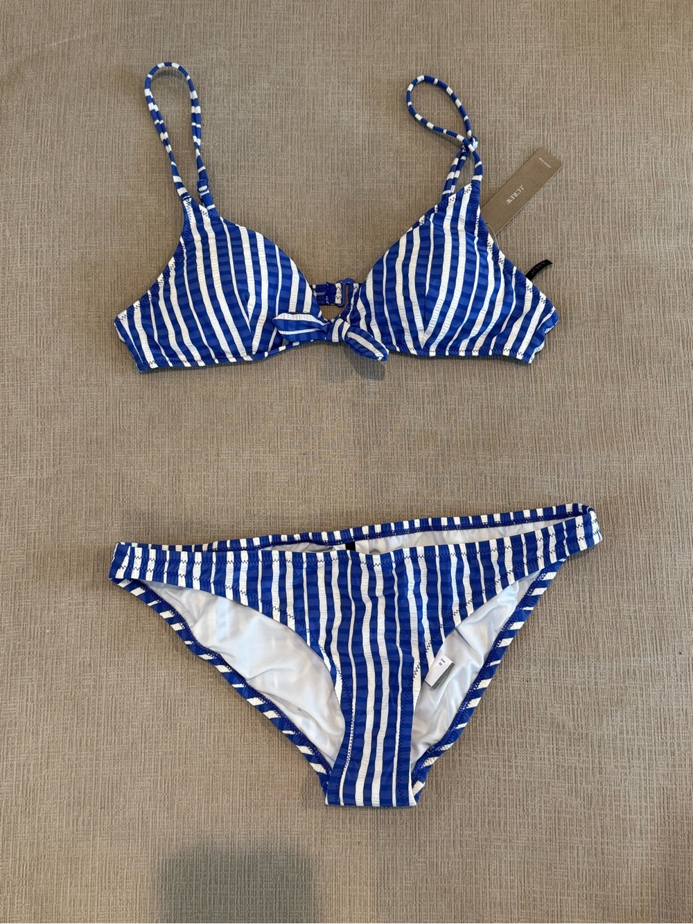 Blue & White Striped Bikini Set -